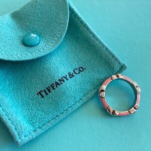 Tiffany & Co Signature X Ring Size 6 Pink Silver